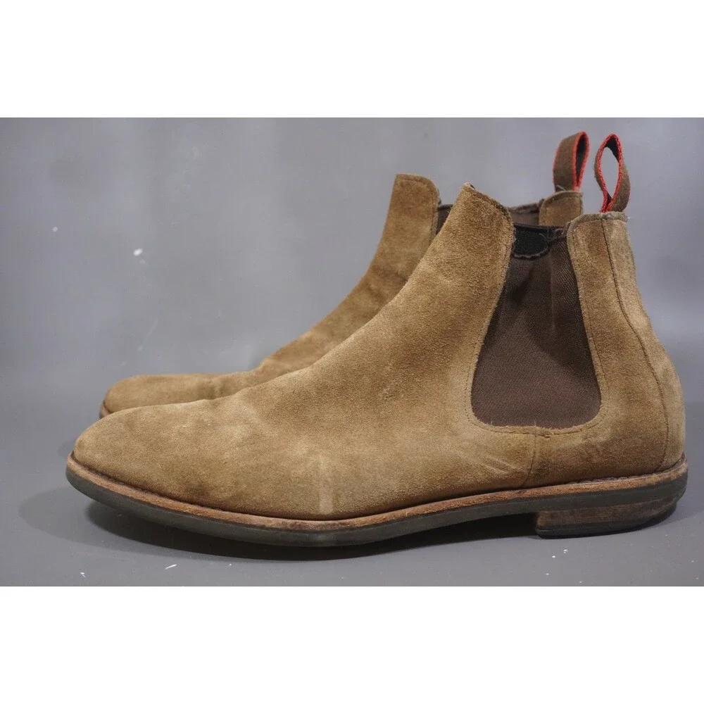 Allen Edmonds Nomad Chelsea Boots Mens 10 US Tan Suede Pull On Ankle Shoes